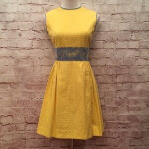 Vintage Country Junior Dress 5 Yellow Polka Slvls